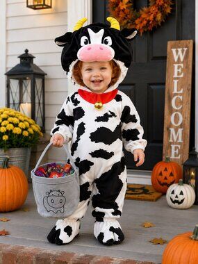 Cow Halloween Costume with Candy Bag Toddler 18 to 24 Months